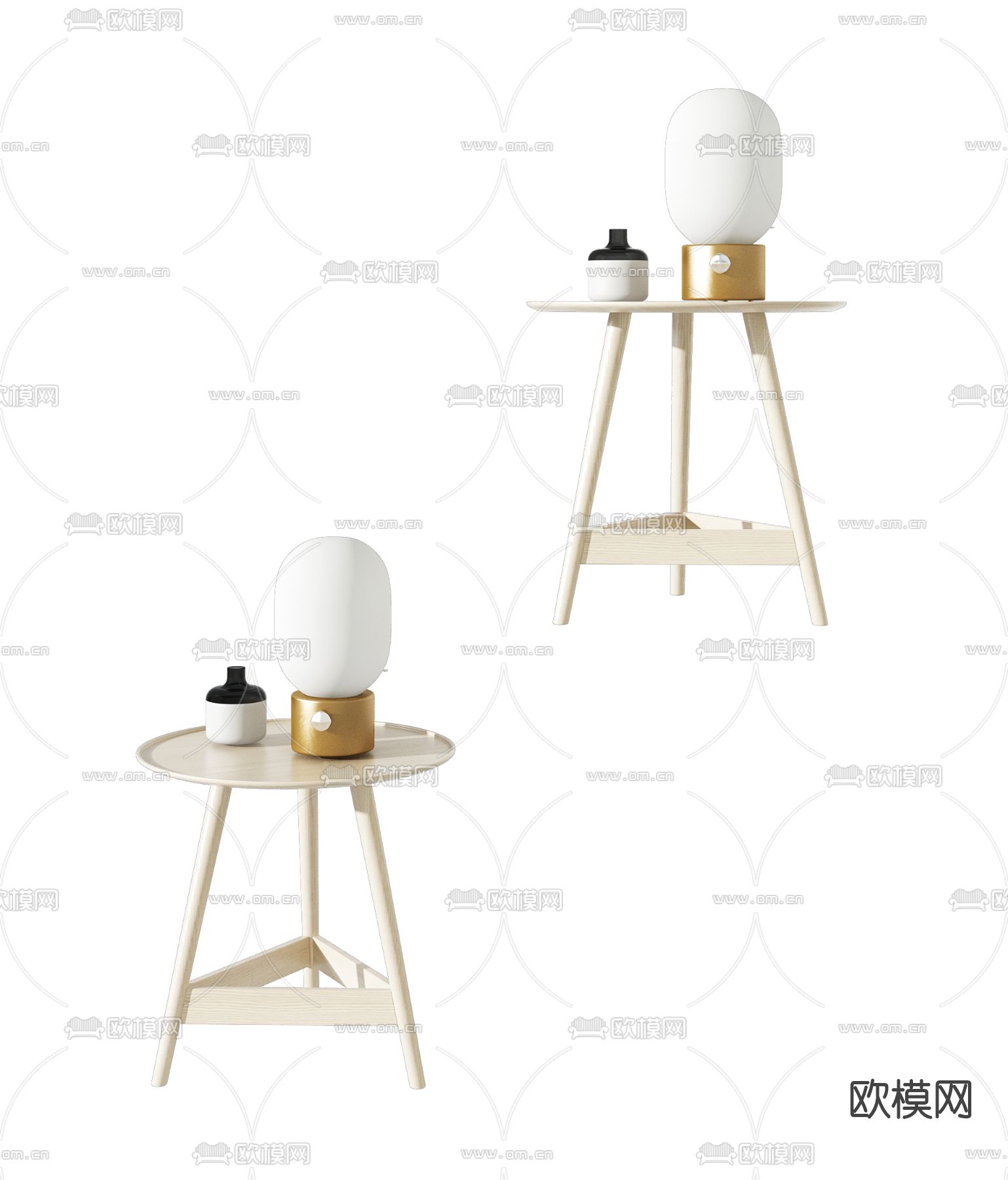 北欧边几角几免费3d模型