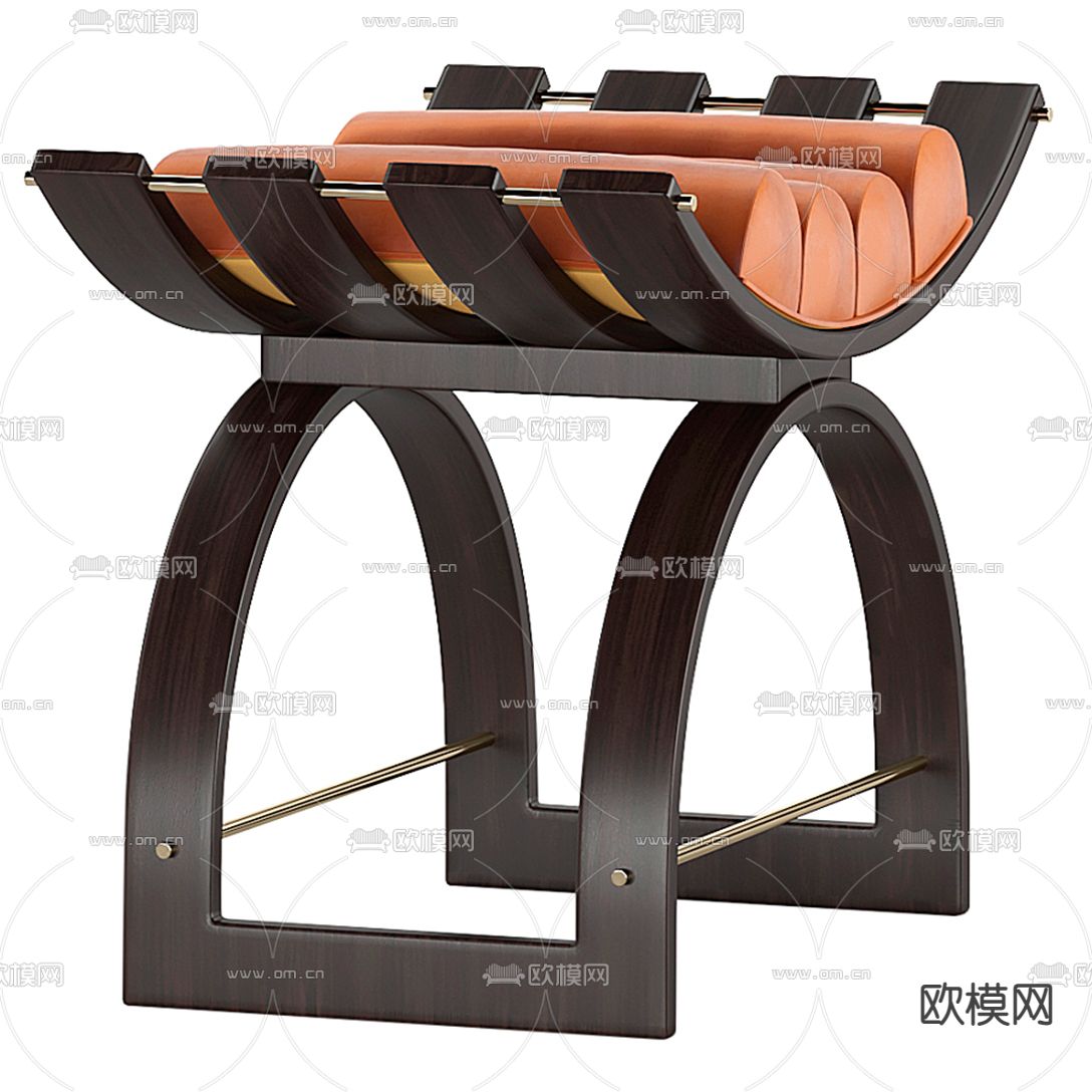 现代布艺凳子3d模型