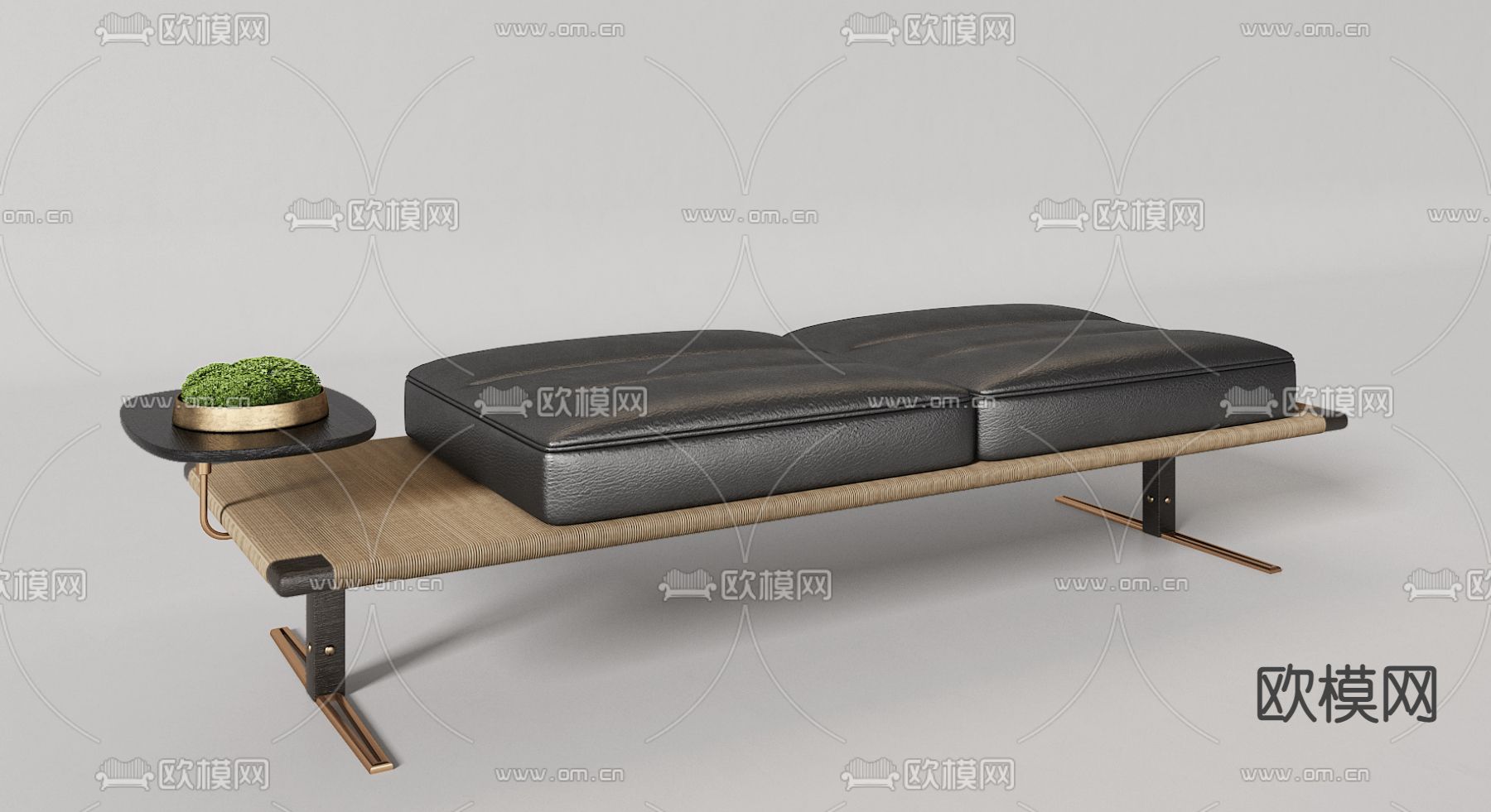 现代皮革休闲沙发3d模型
