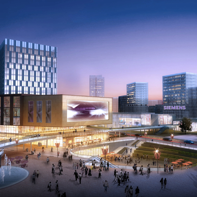  现代商业办公楼su模型 