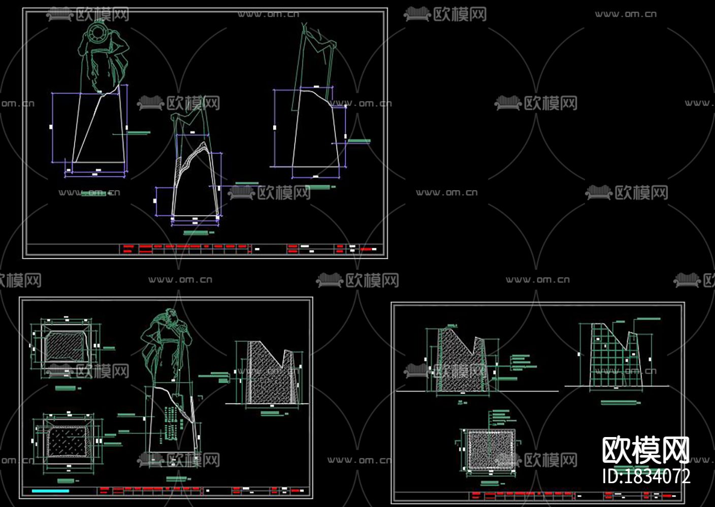 小品景观cad施工图下载（渲染图4）