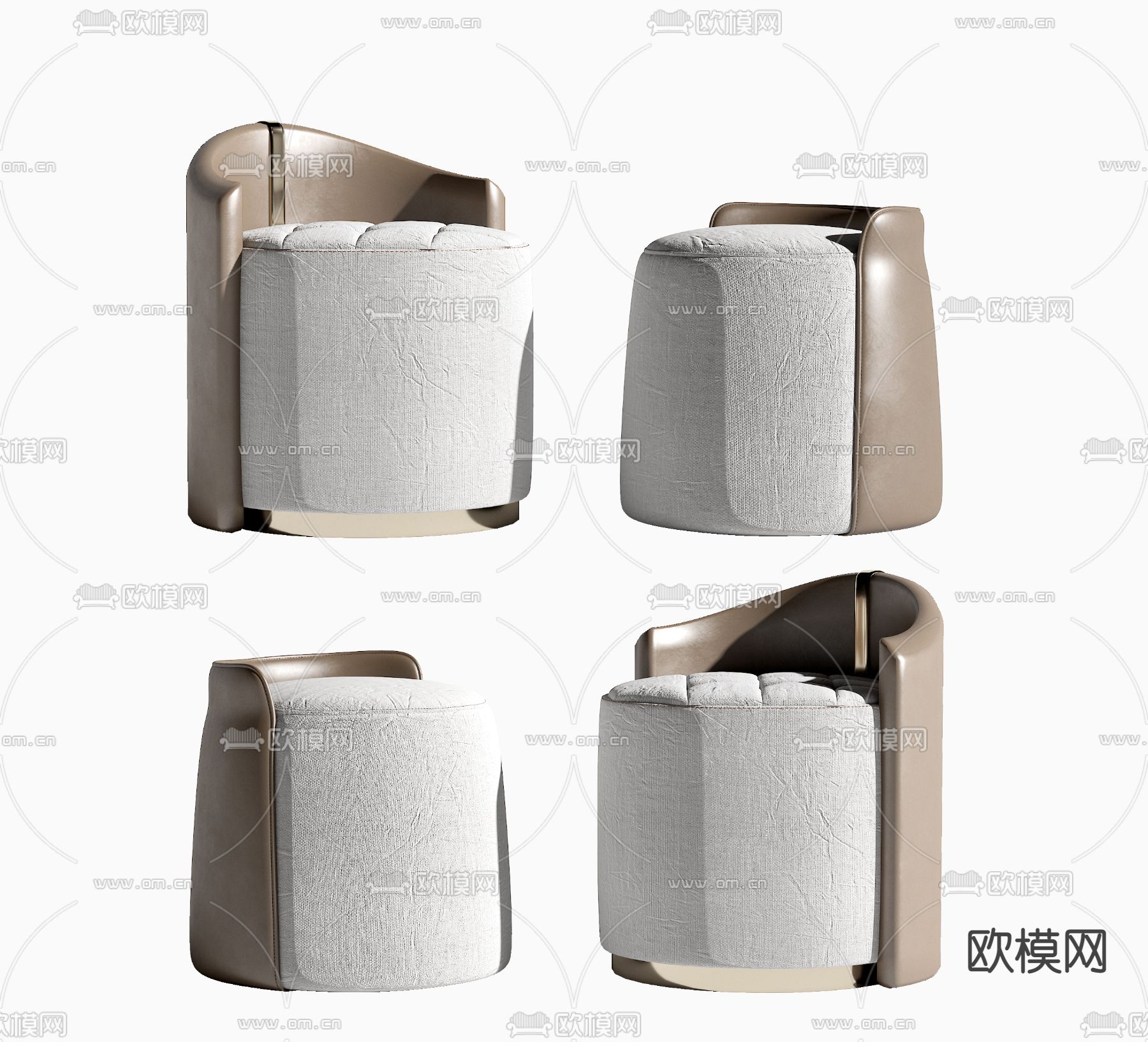 现代布艺凳子3d模型