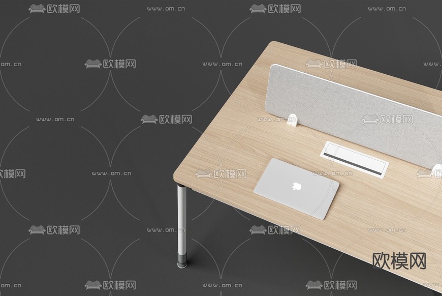 现代卡位办公桌3d模型下载(渲染图2)