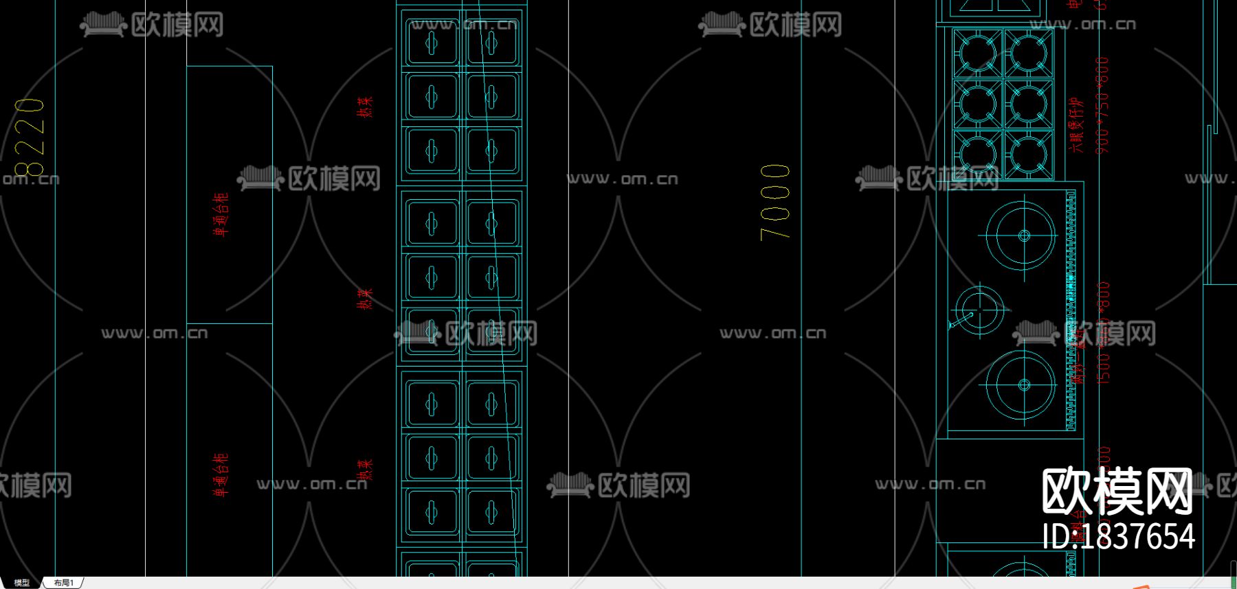 快餐店cad施工图下载（渲染图3）