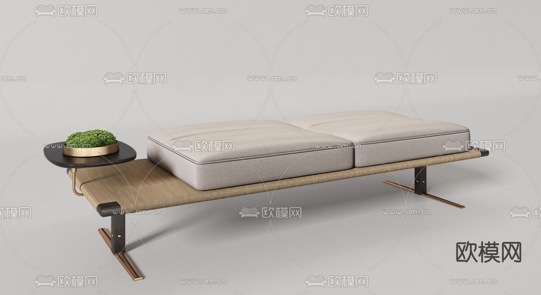 现代皮革休闲沙发3d模型