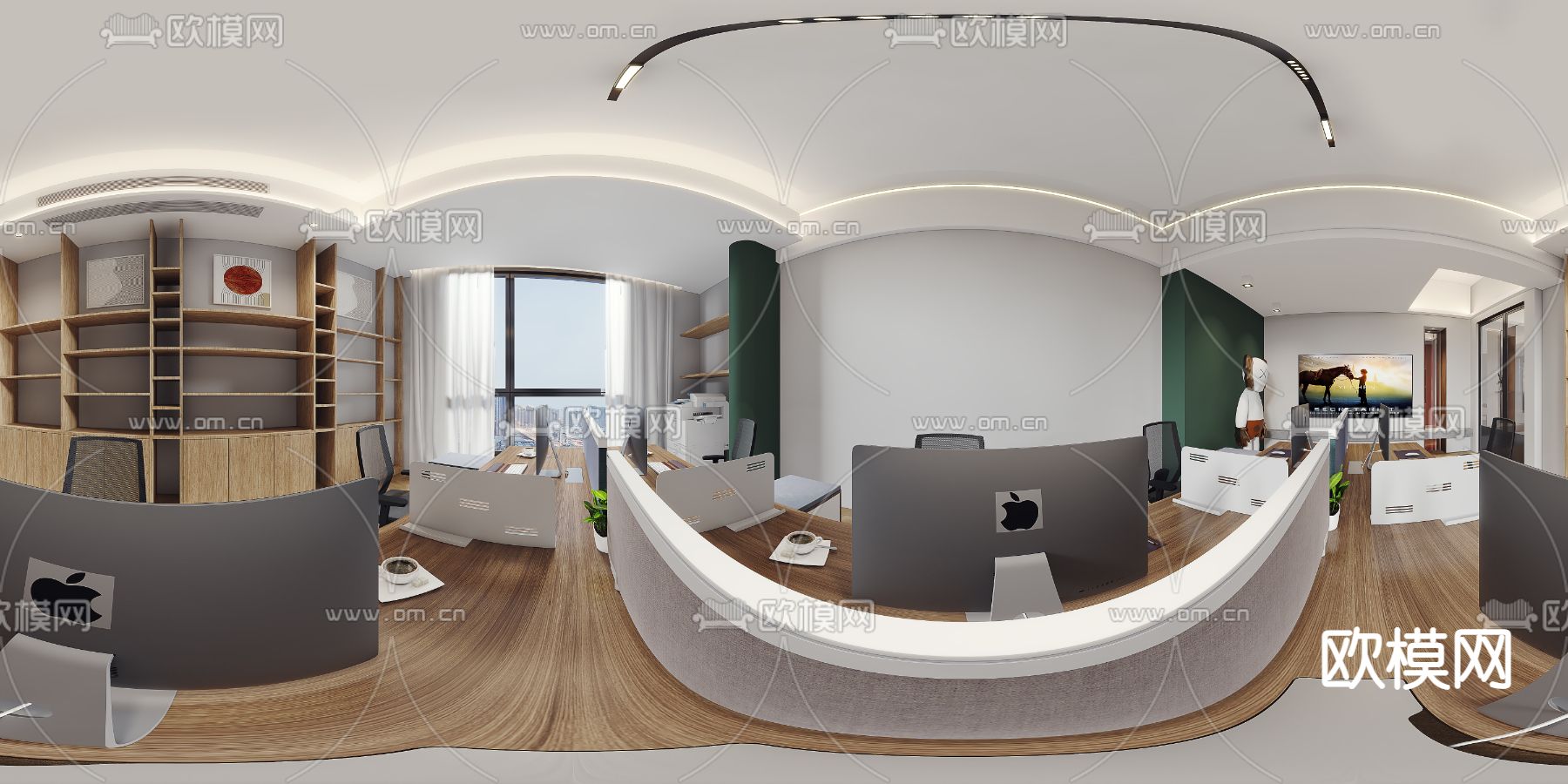 现代办公室vr全景3d模型