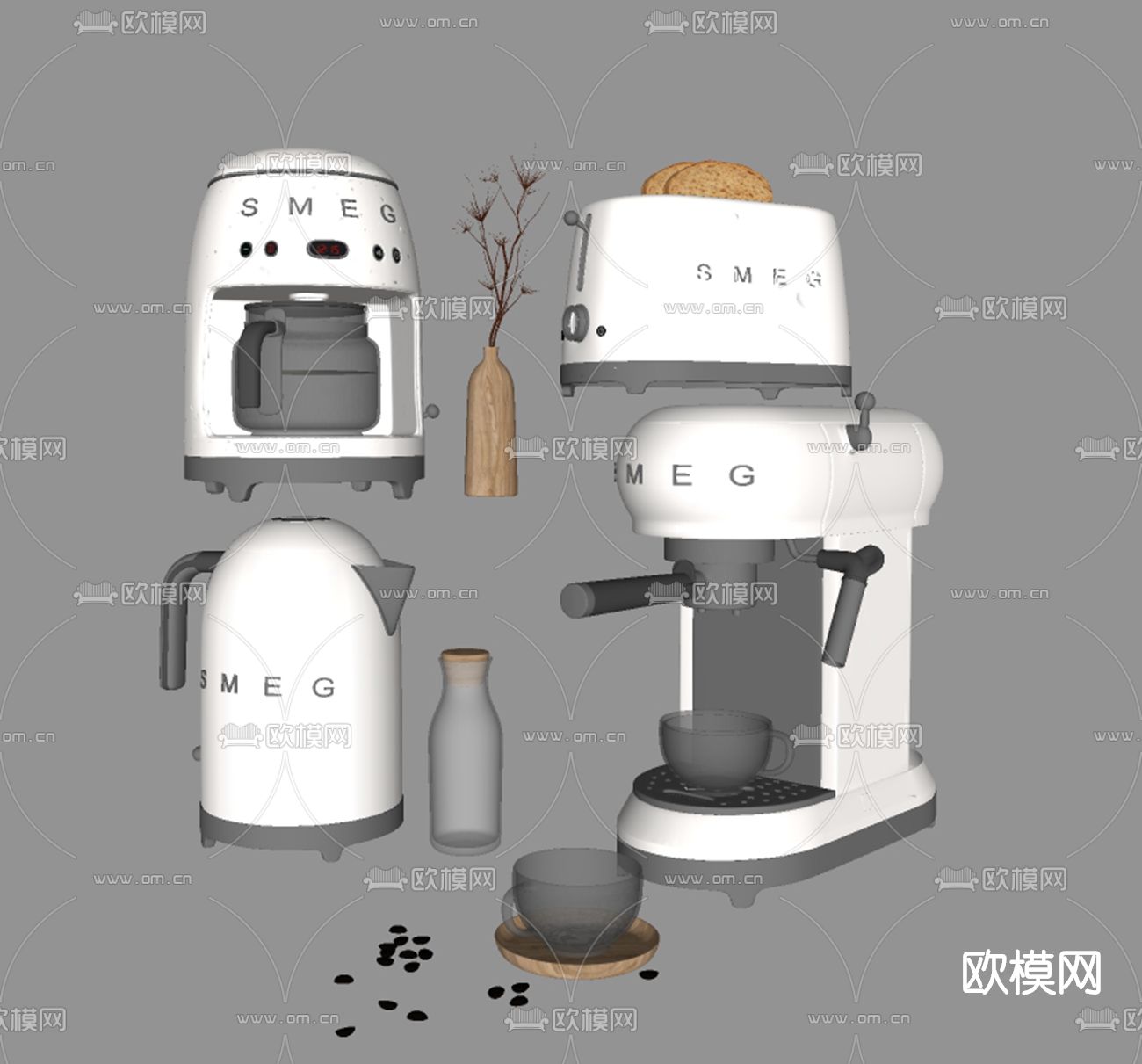 现代咖啡机su模型