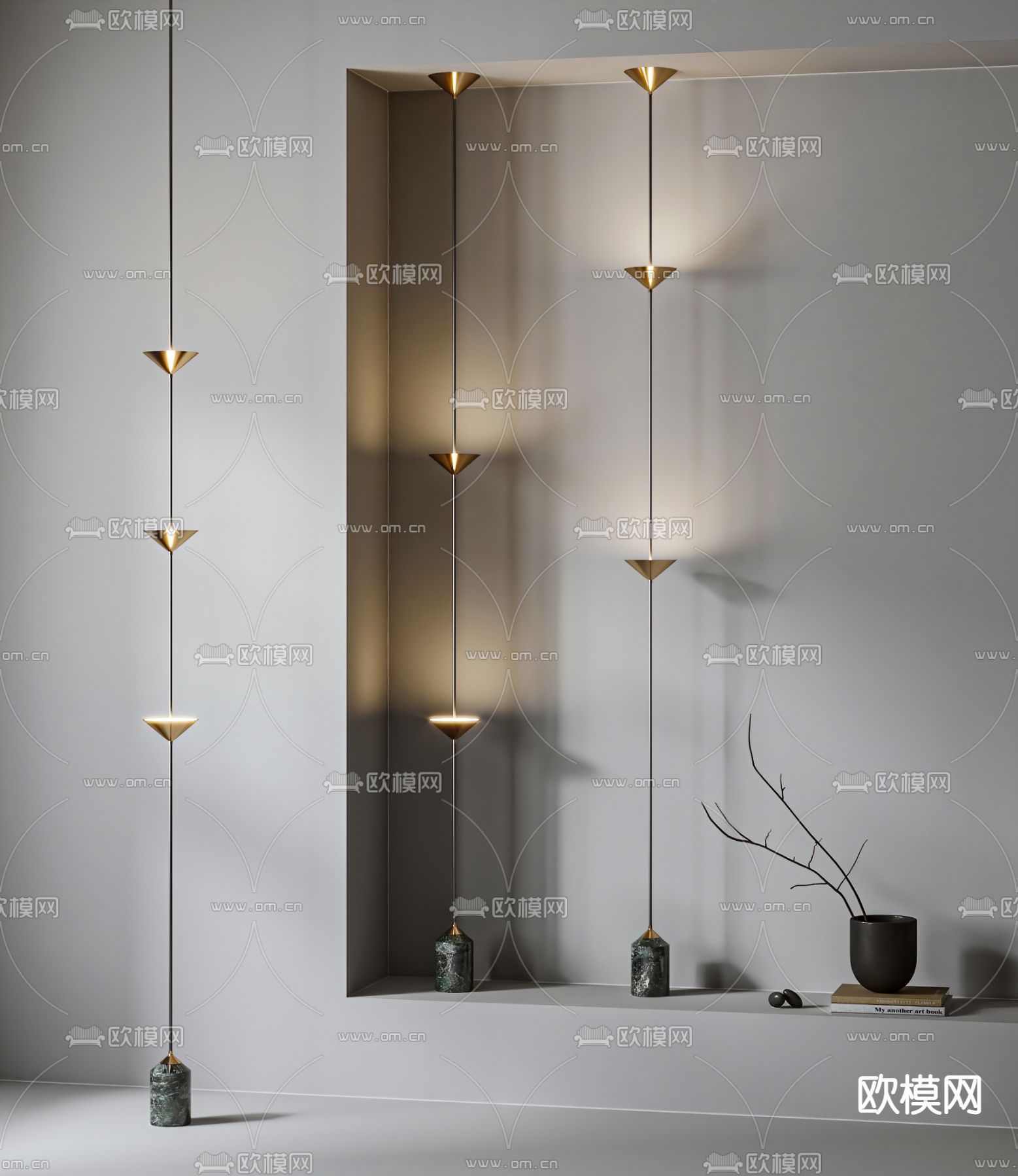 现代线形落地灯3d模型下载