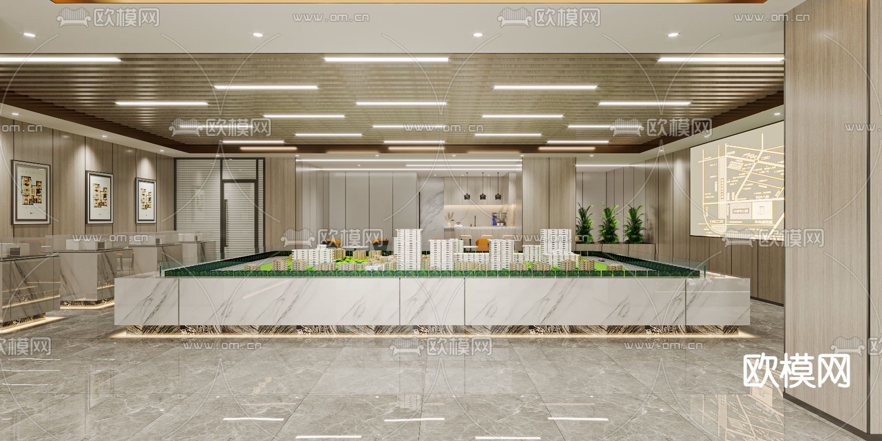 现代售楼部免费3d模型