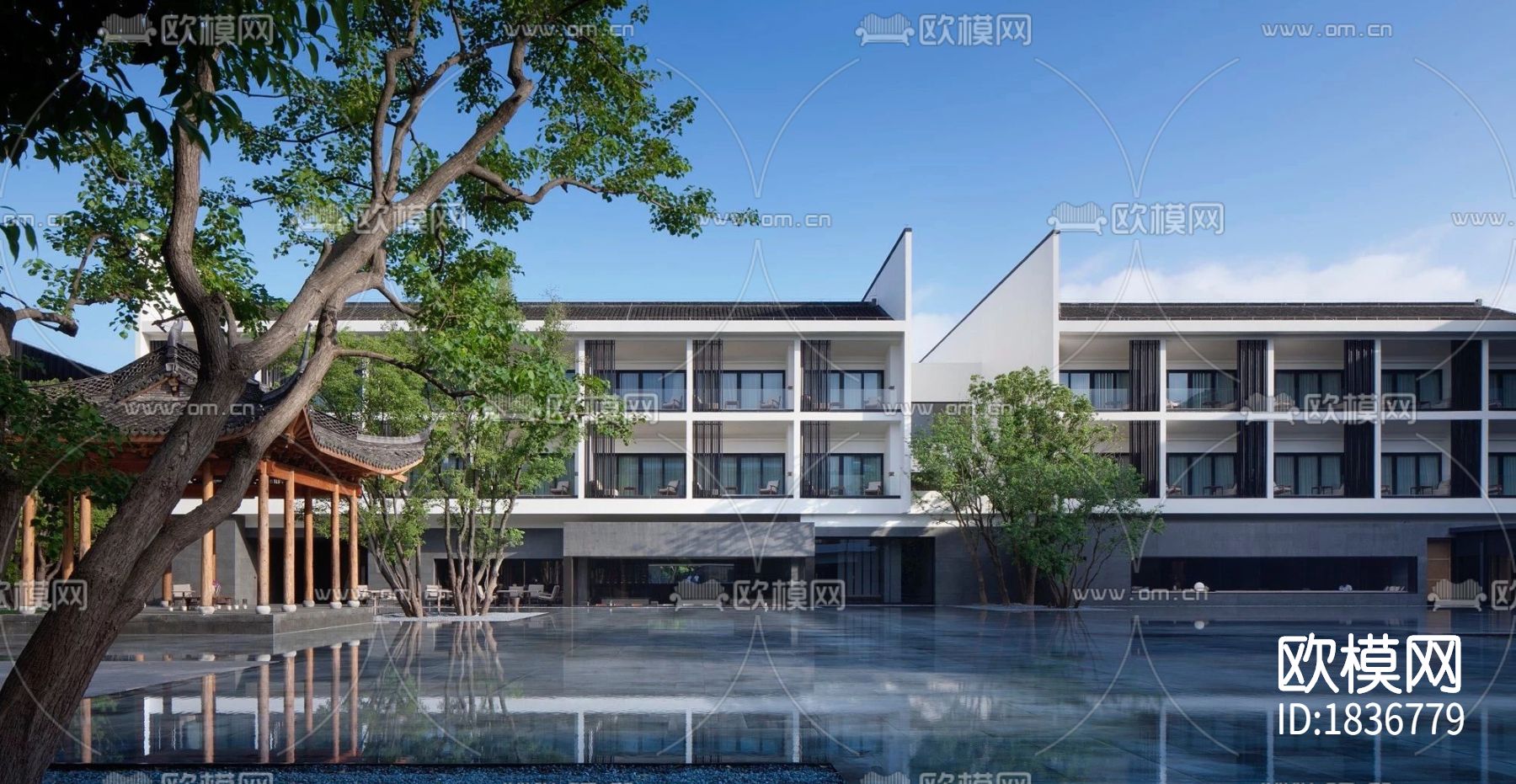 酒店cad施工图下载（渲染图3）