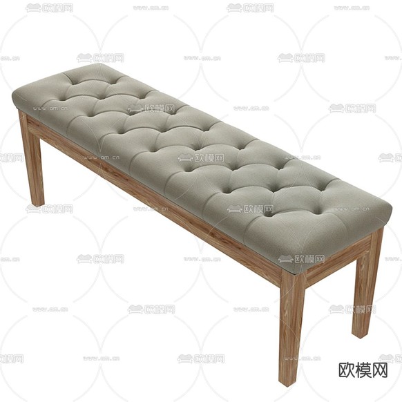 现代布艺床尾凳3d模型下载(渲染图4)