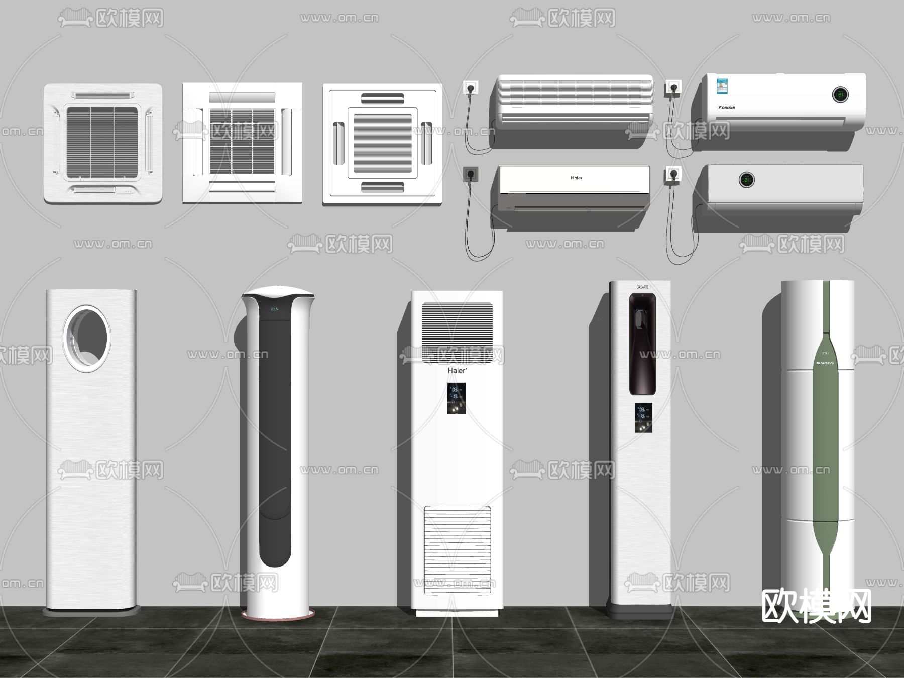 现代空调立柜su模型