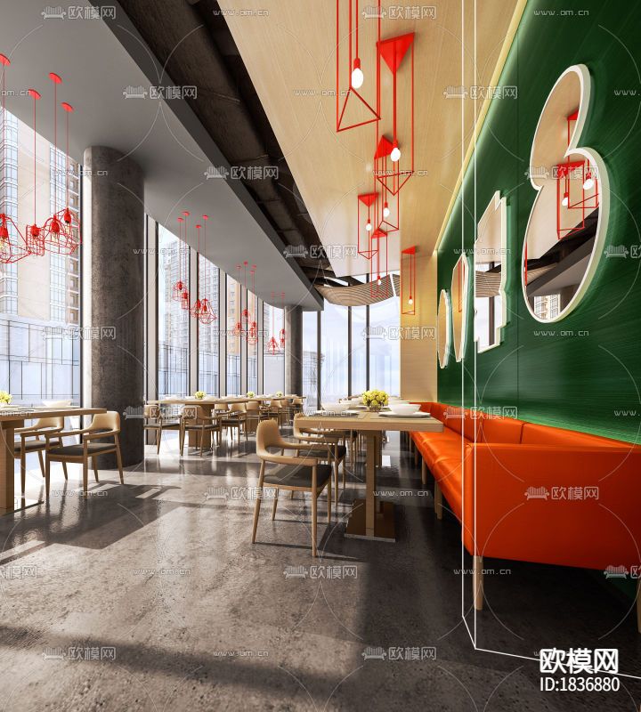 上海外滩拾光火锅cad施工图下载（渲染图1）