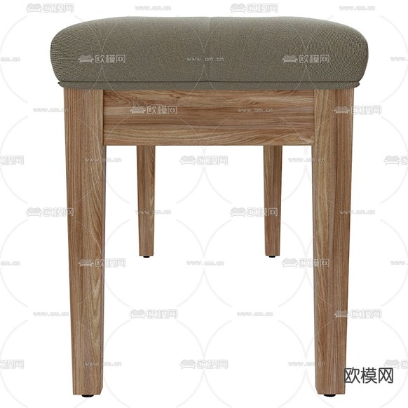 现代布艺床尾凳3d模型下载(渲染图2)