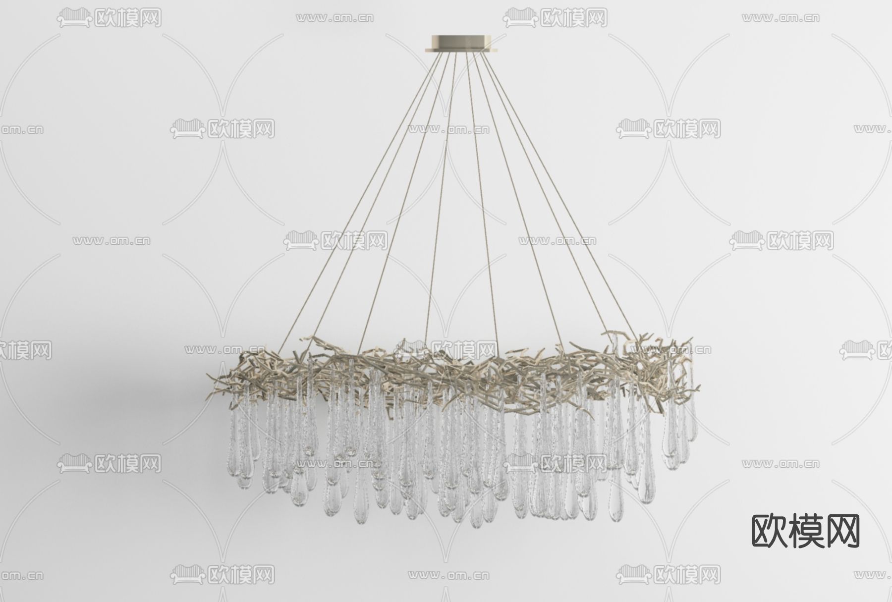 现代水晶装饰吊灯免费3d模型下载