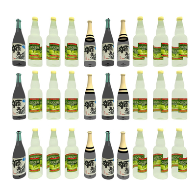  现代酒瓶酒水su模型 