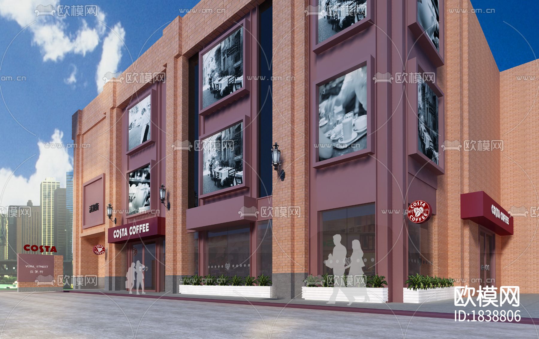 茶餐厅cad施工图下载（渲染图4）