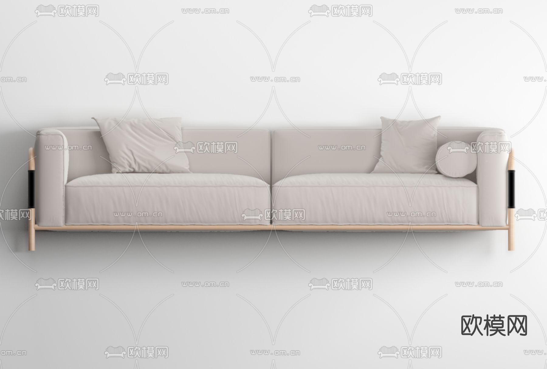 北欧布艺双人沙发免费3d模型下载