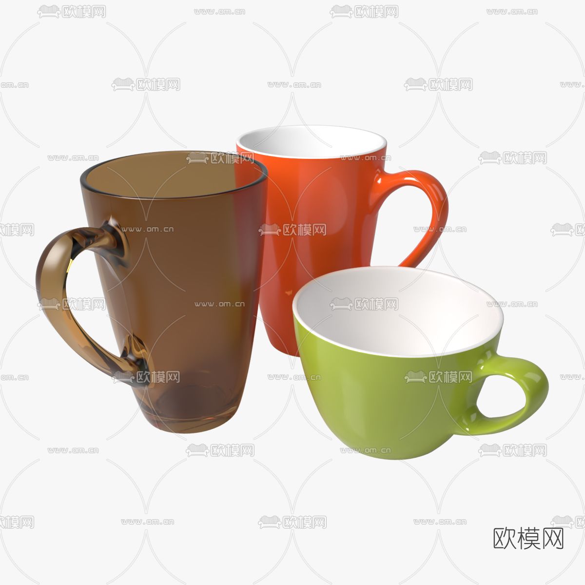 现代水杯免费3d模型下载