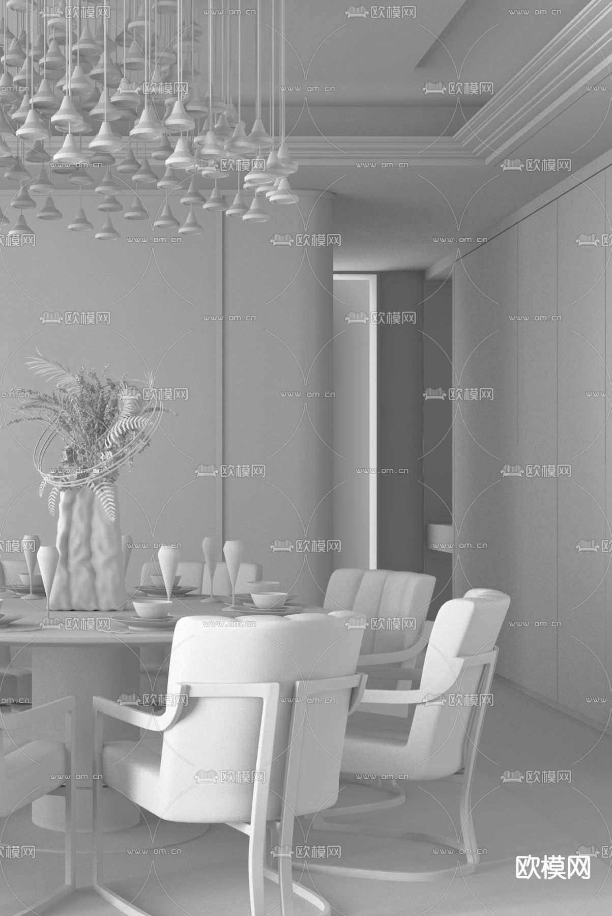 LSD Interior Design 后现代餐厅3d模型下载（渲染图2）