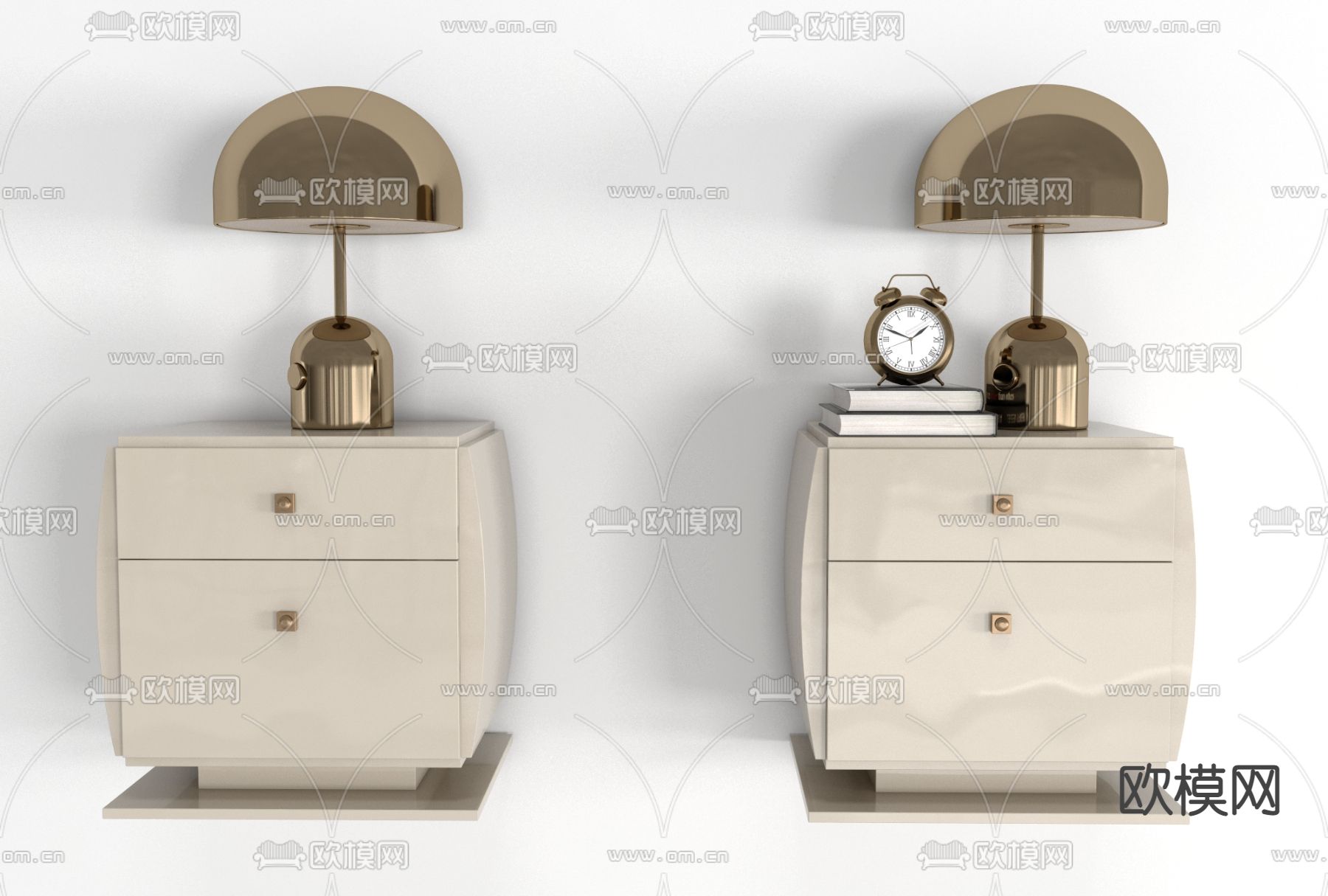 现代轻奢床头柜免费3d模型下载