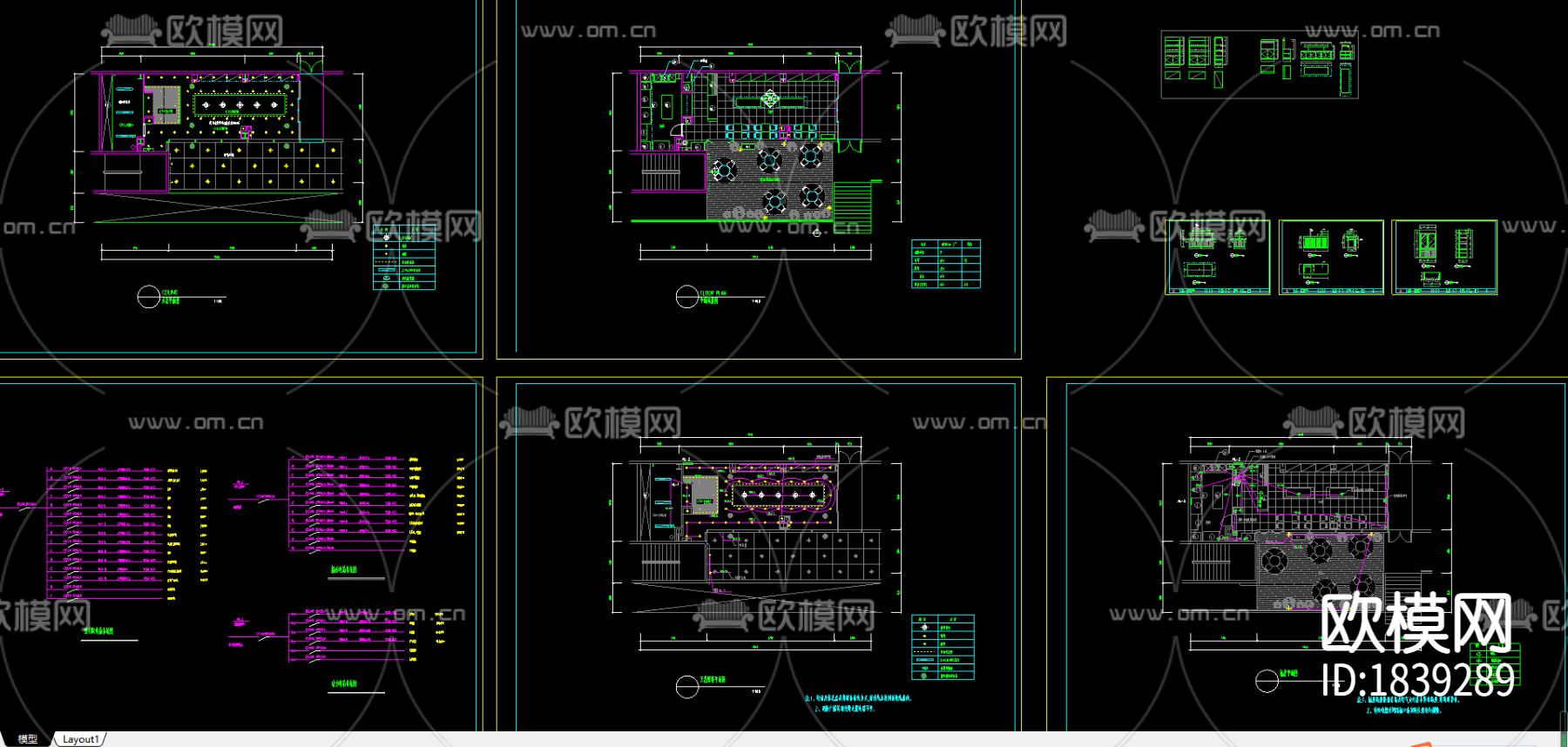面包店cad施工图下载（渲染图1）