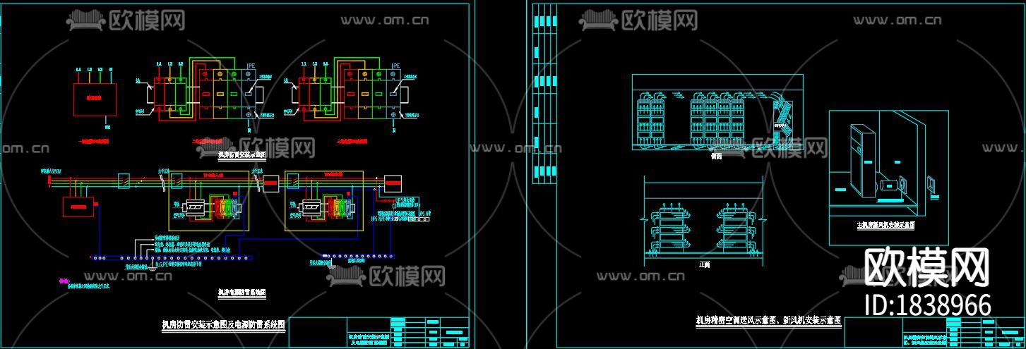 医院病房大楼智能化cad强弱电配置图