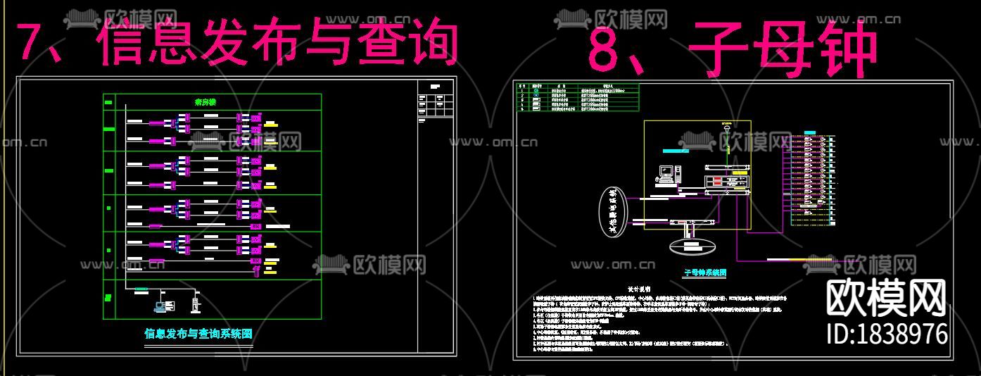 大型医院弱电系统cad施工图下载（渲染图7）
