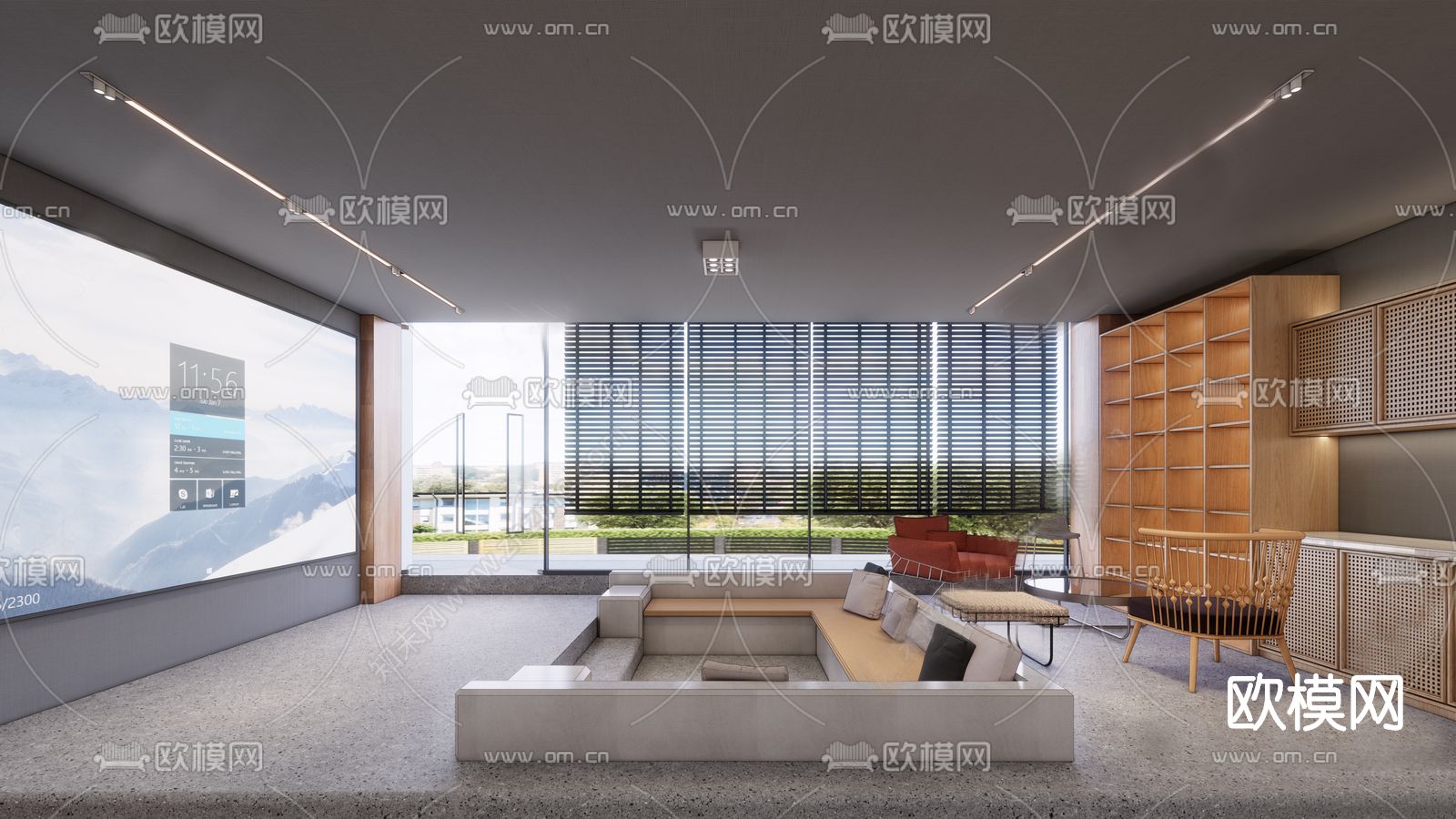 工业风办公室su模型