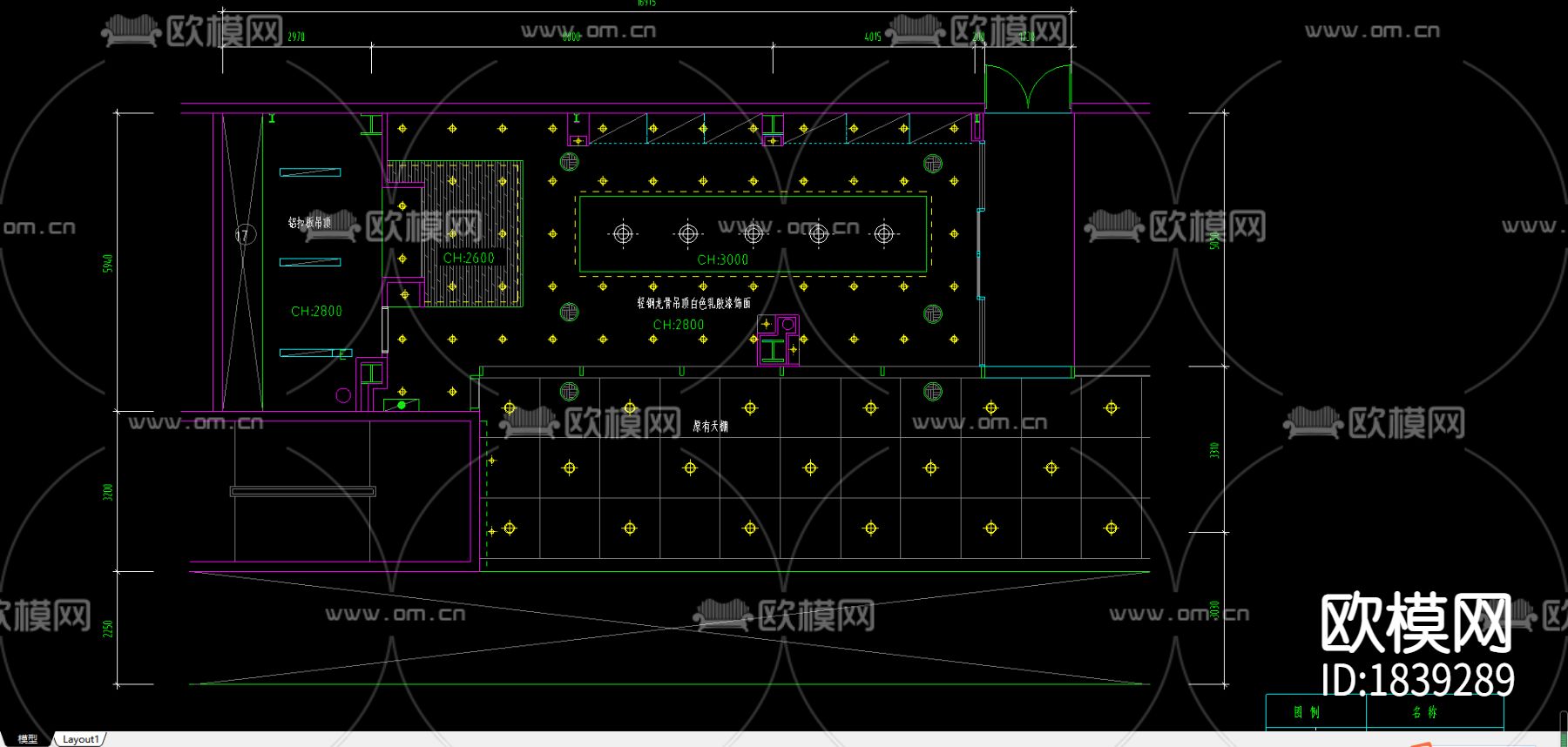 面包店cad施工图下载（渲染图3）