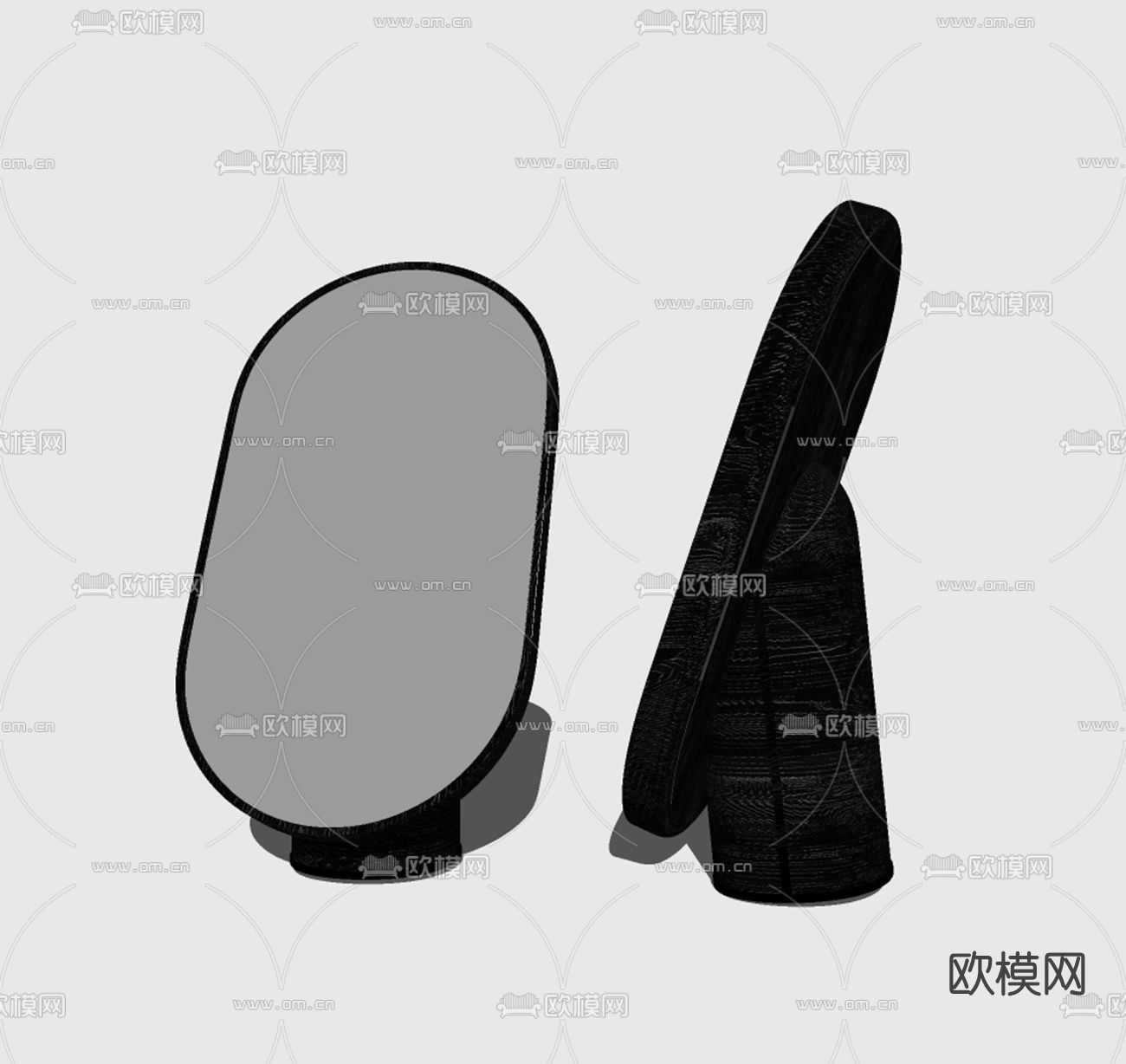 现代镜子化妆镜su模型