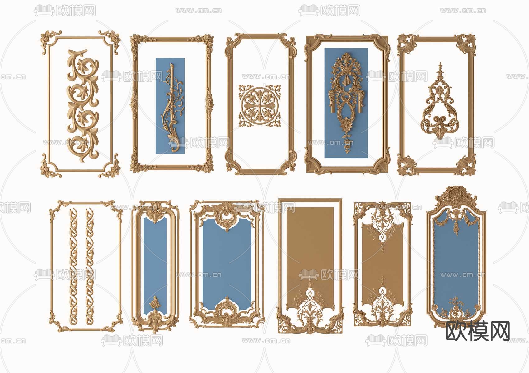 欧式雕花石膏线条3d模型下载