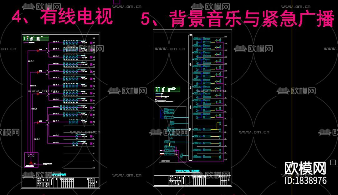 大型医院弱电系统cad施工图下载（渲染图3）