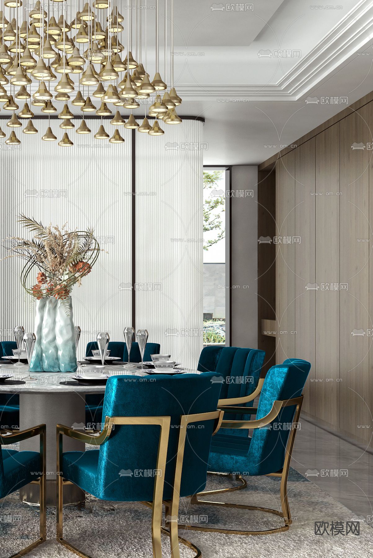 LSD Interior Design 后现代餐厅3d模型下载（渲染图1）