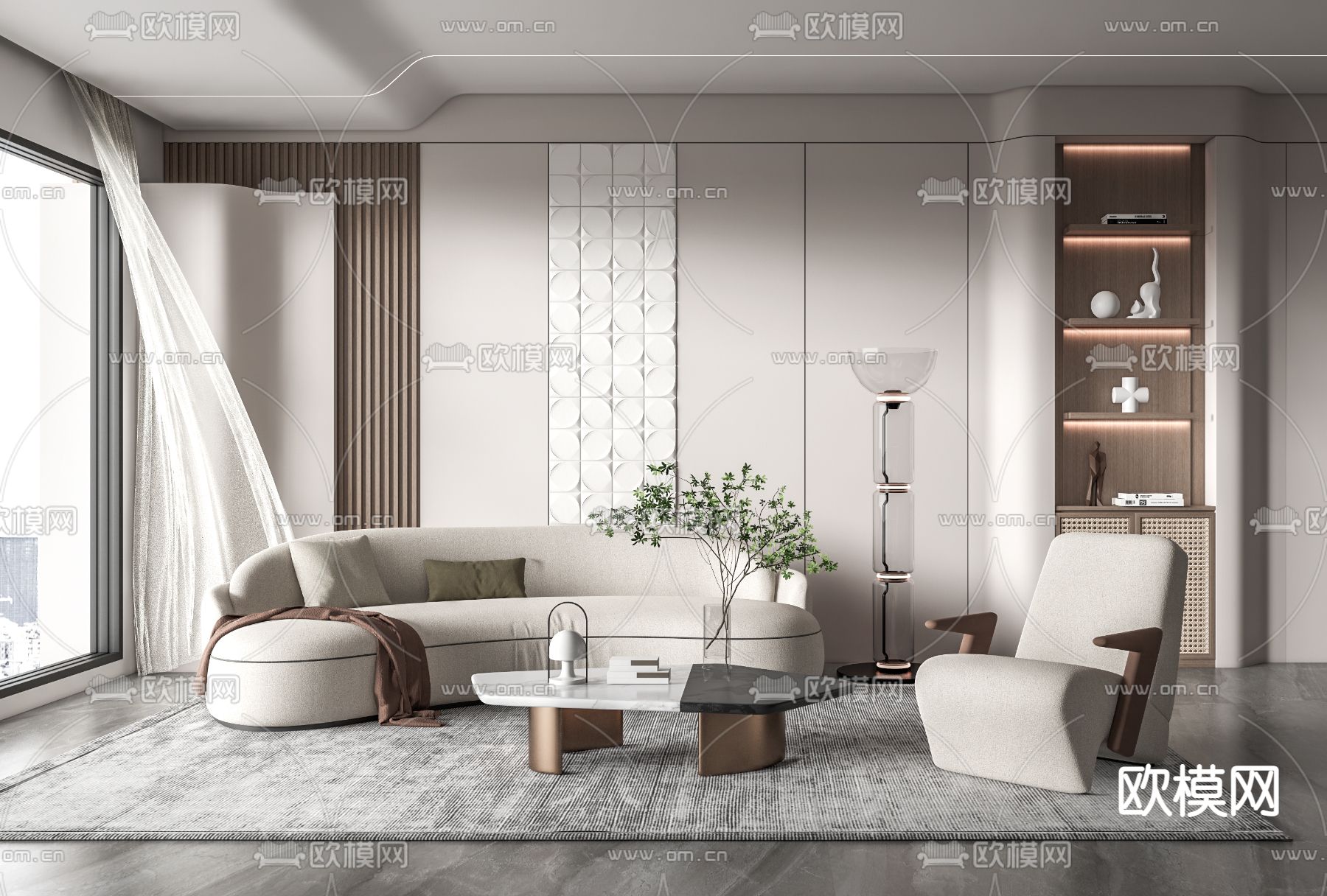 现代客厅su模型