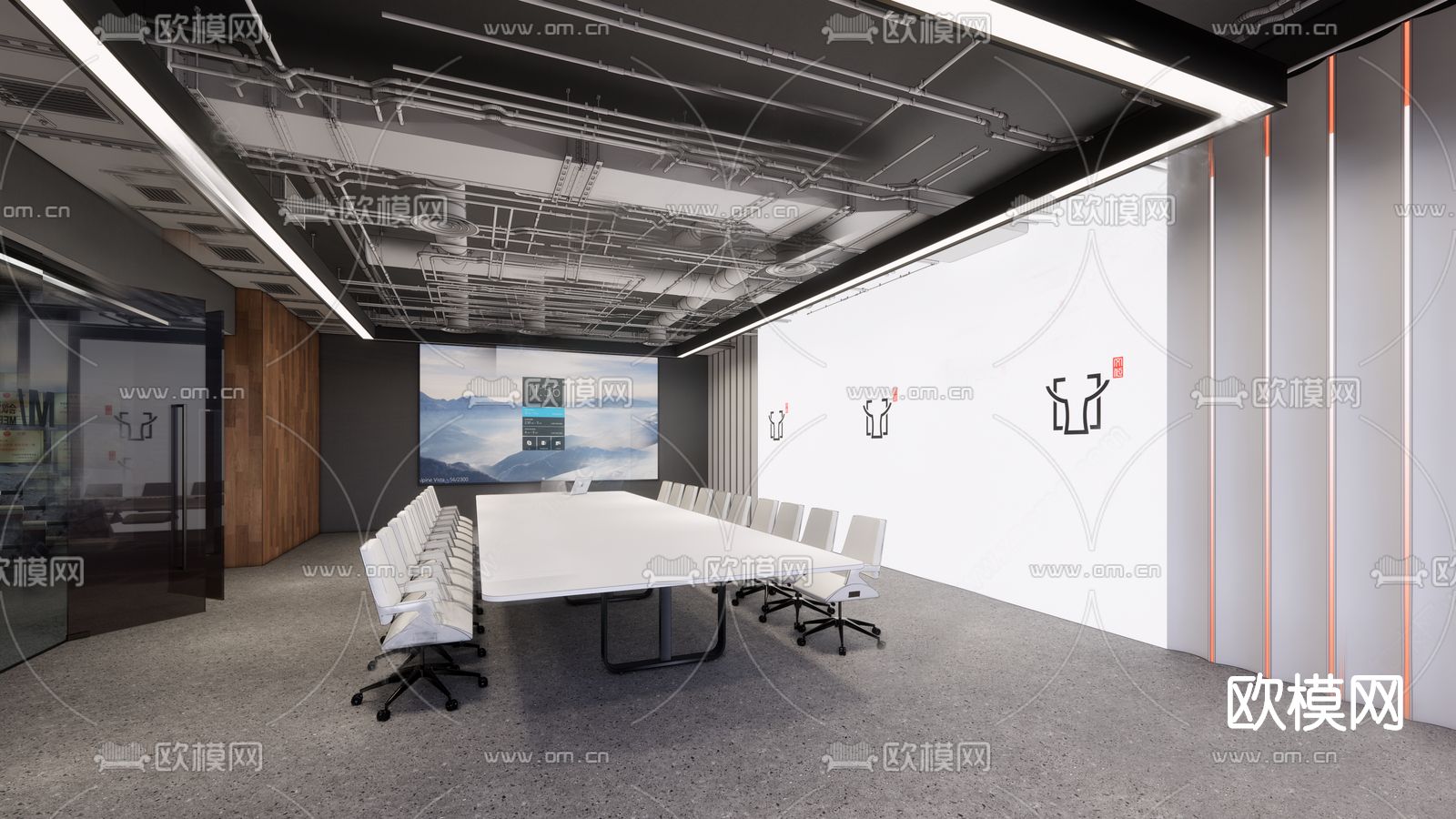 工业风办公室su模型
