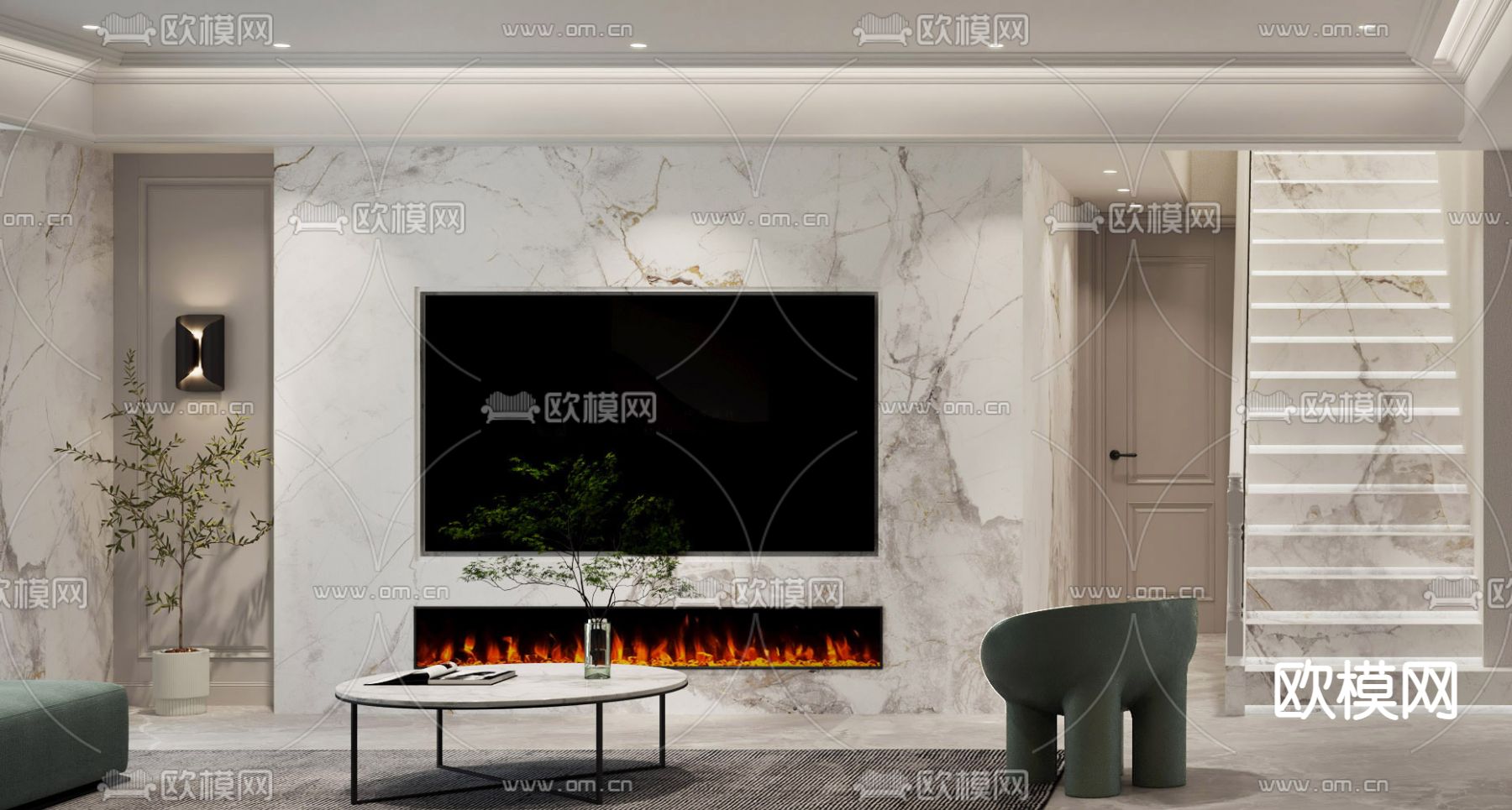 现代客餐厅3d模型