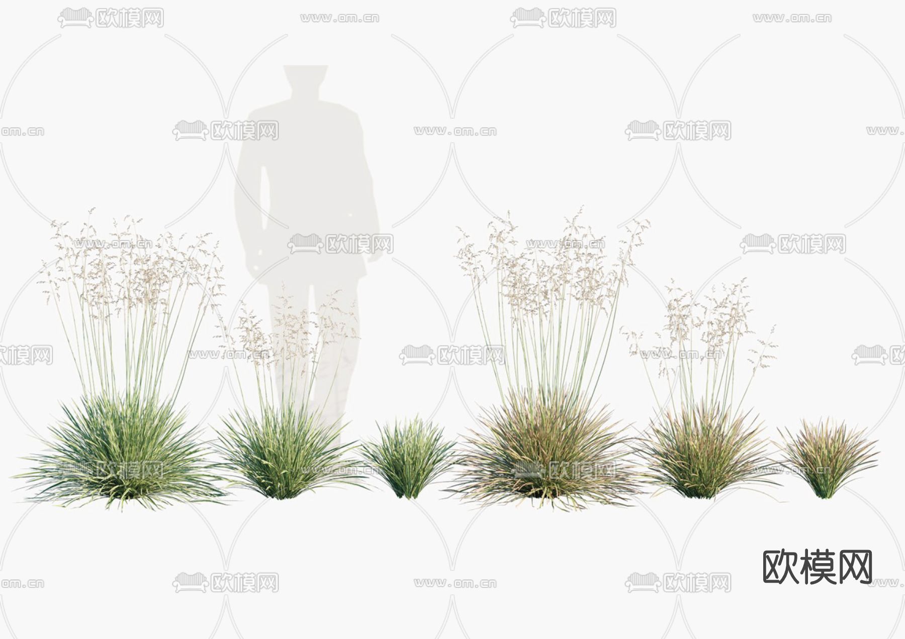 现代绿草su模型下载