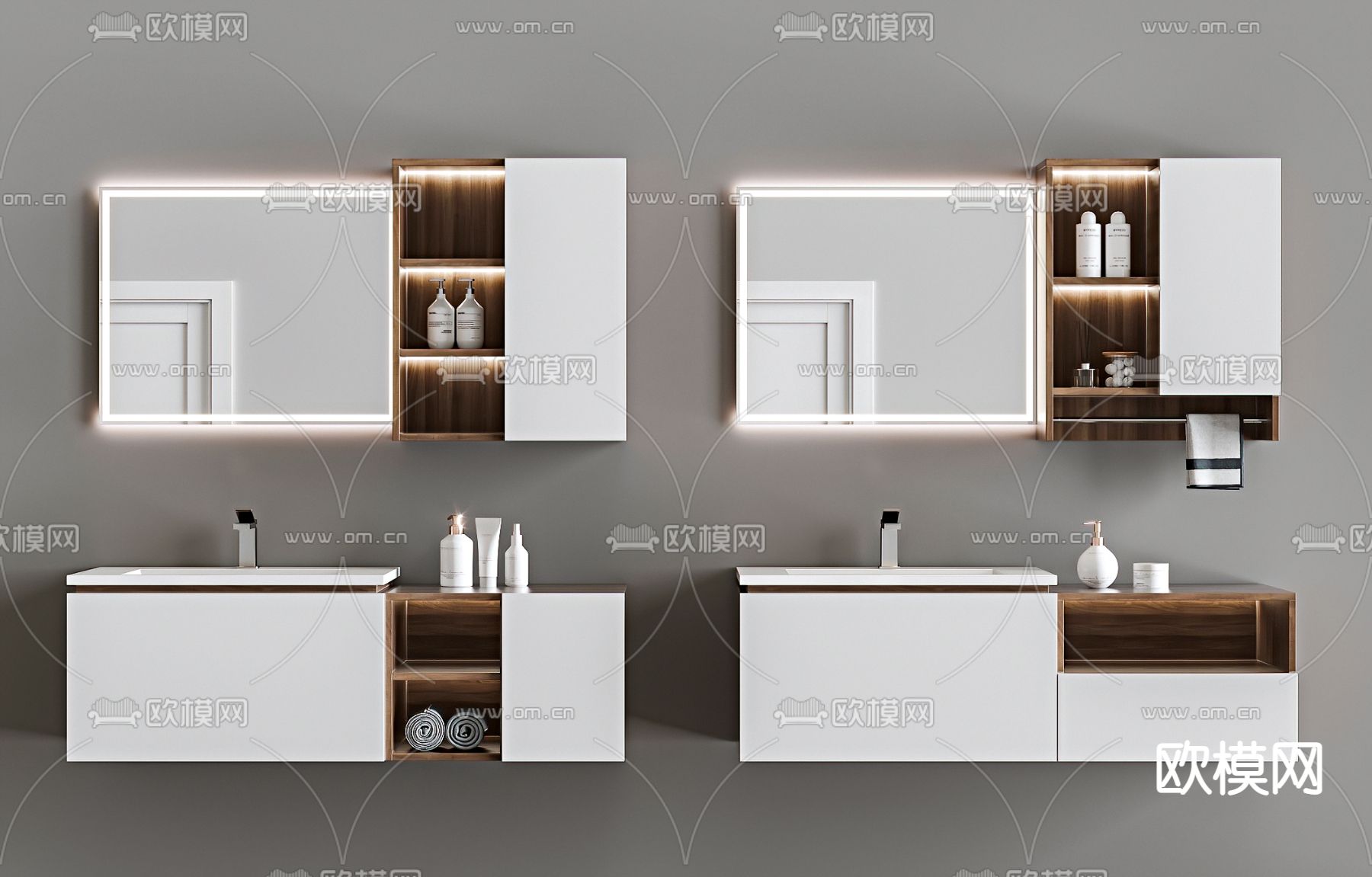 现代浴室柜洗手台3d模型
