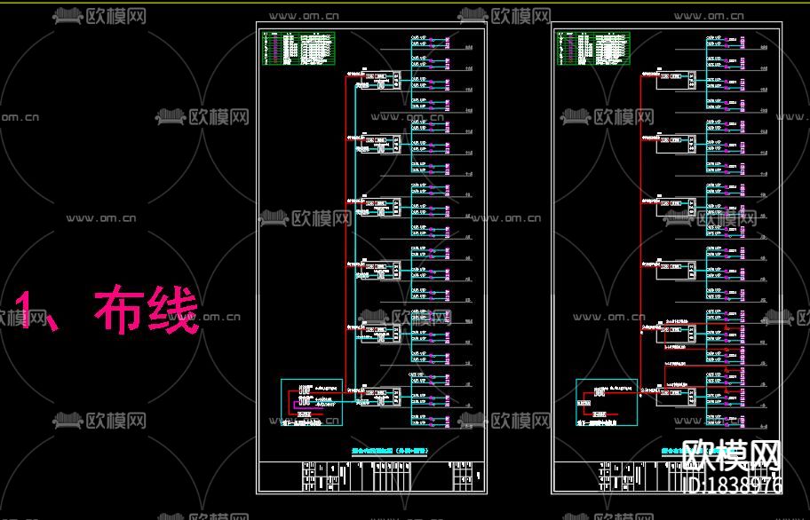 大型医院弱电系统cad施工图下载（渲染图2）