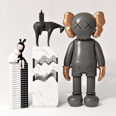  现代玩偶公仔雕塑su模型 