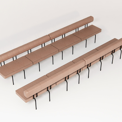  现代卡座沙发靠背椅su模型 