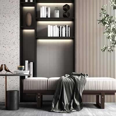  现代轻奢沙发凳su模型 