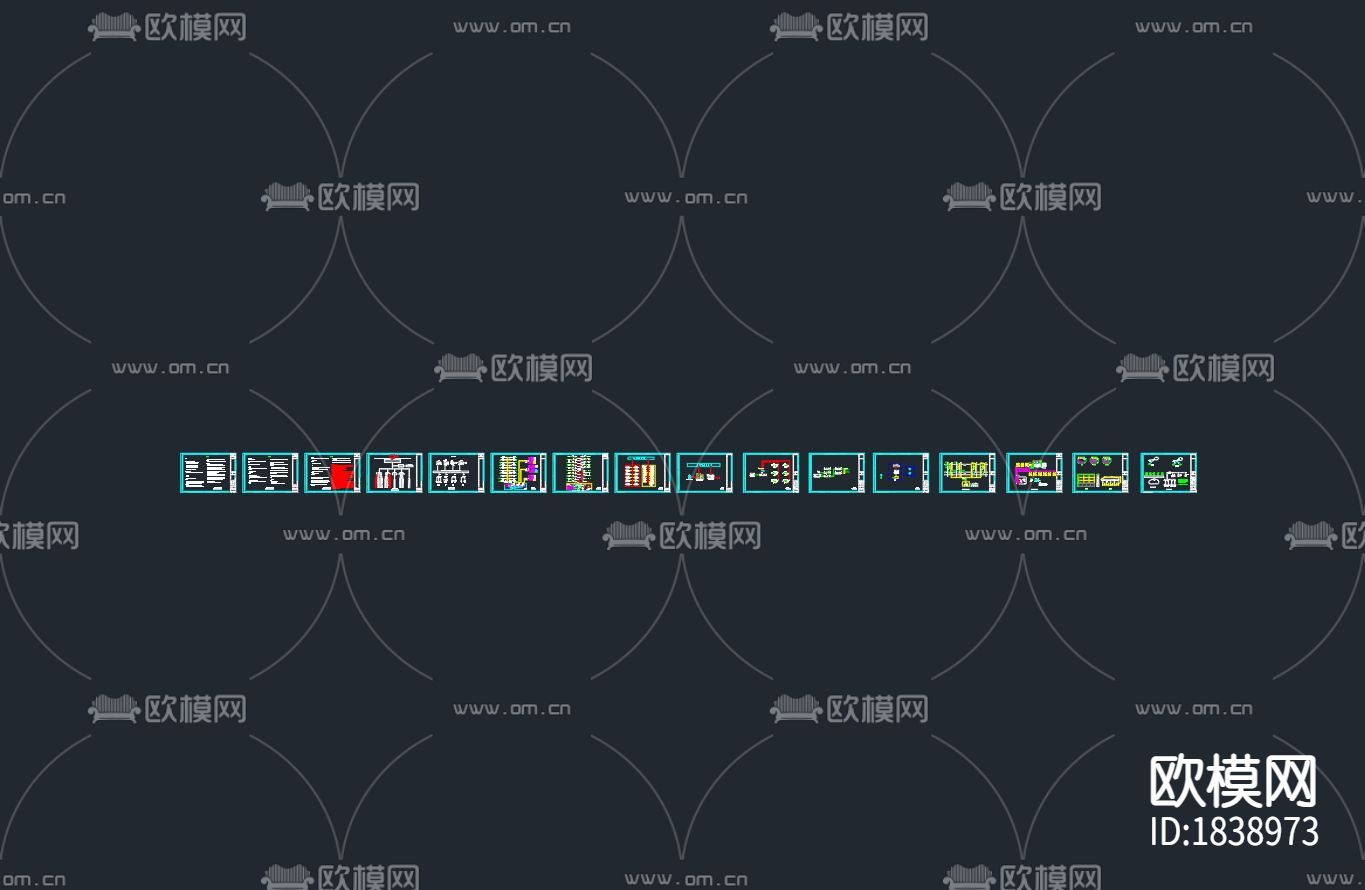 小区智能化控制中心cad强弱电配置图下载（渲染图9）