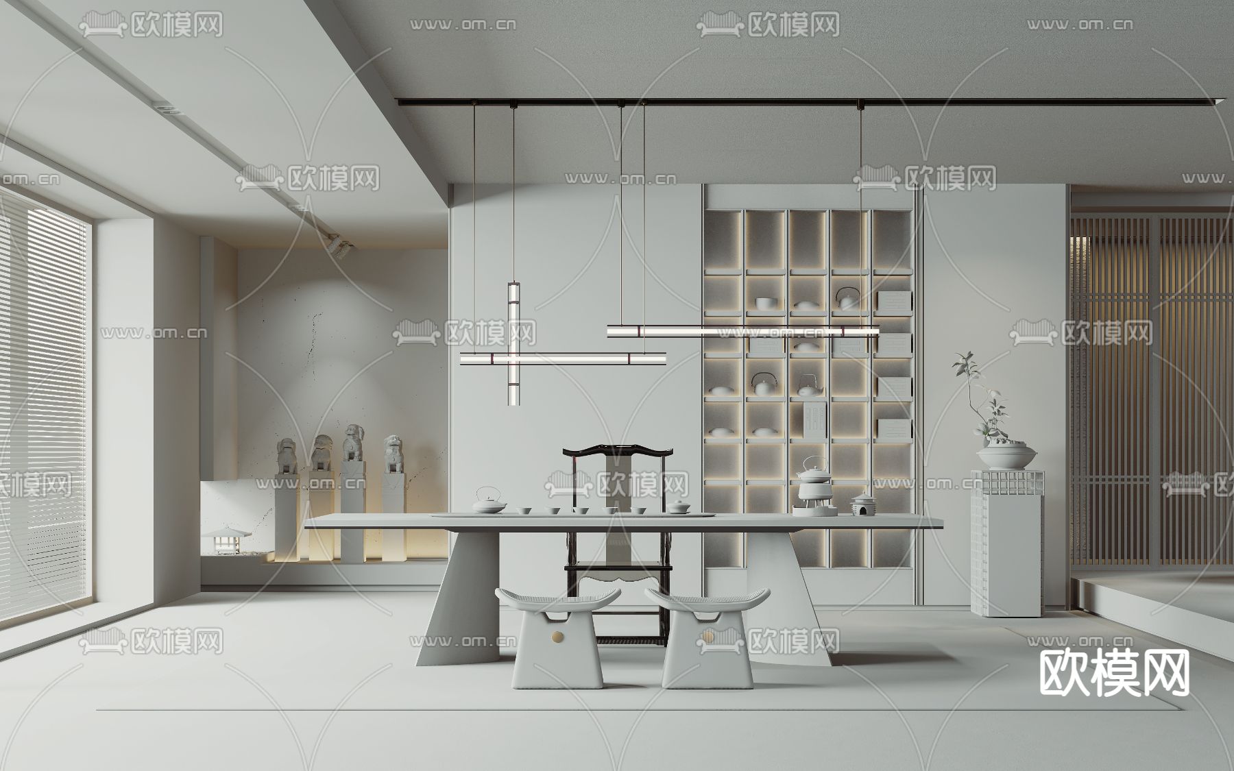 新中式茶室3d模型
