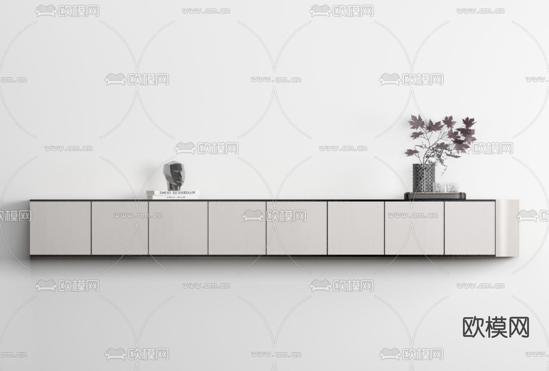 现代电视柜免费3d模型下载