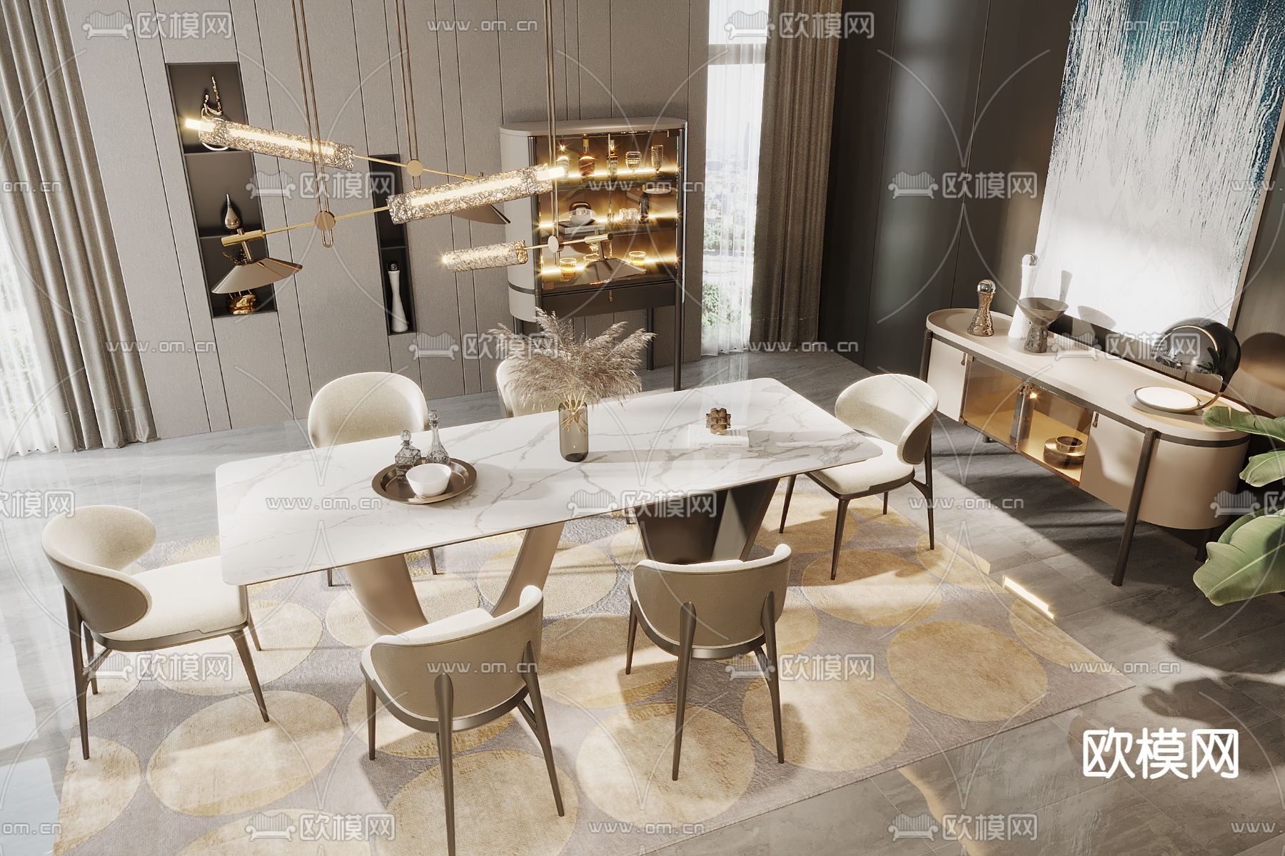 Turri 现代餐厅3d模型