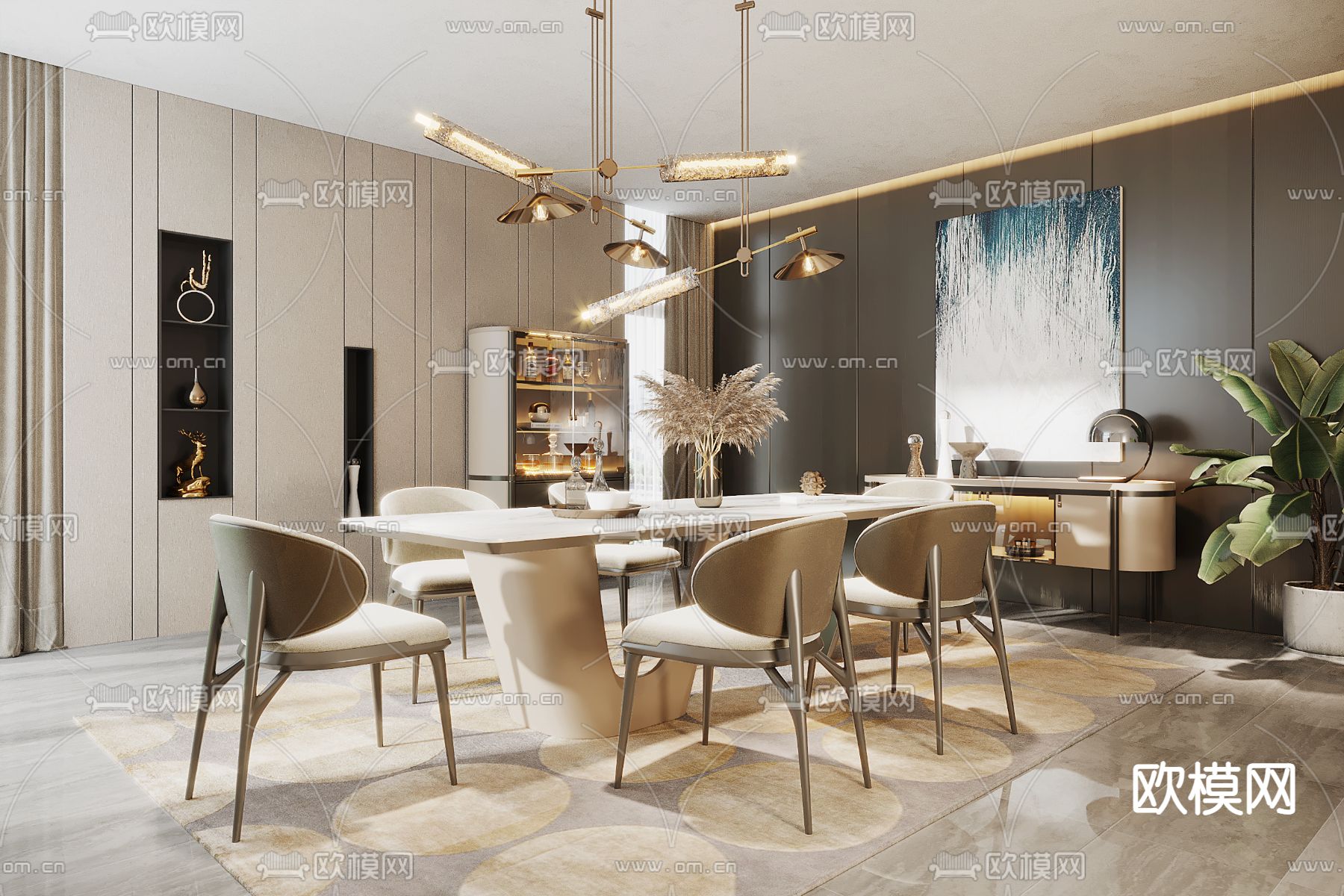 Turri 现代餐厅3d模型