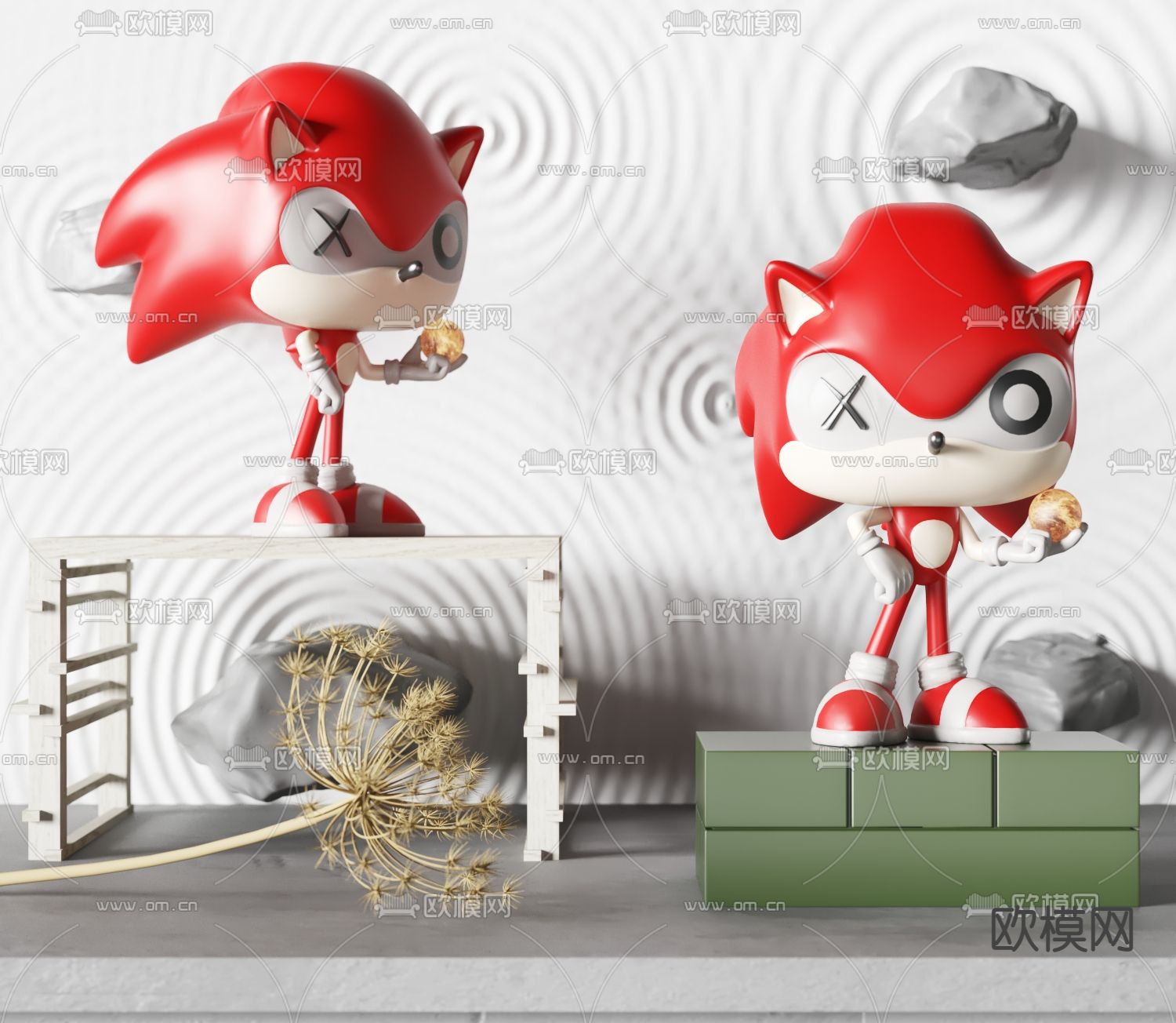 现代刺猬索尼克公仔手办3d模型下载