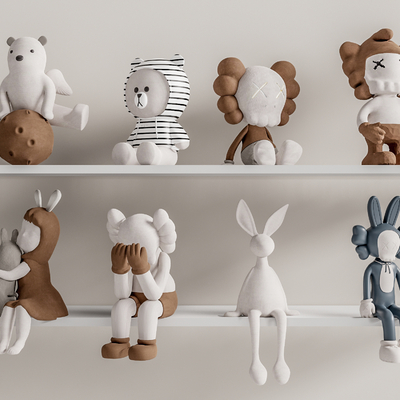  现代儿童公仔玩具su模型 